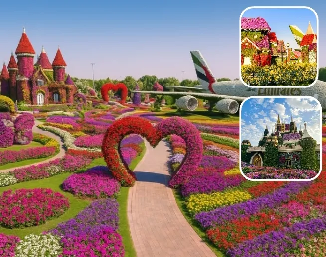 Dubai Miracle Garden colorful flower displays